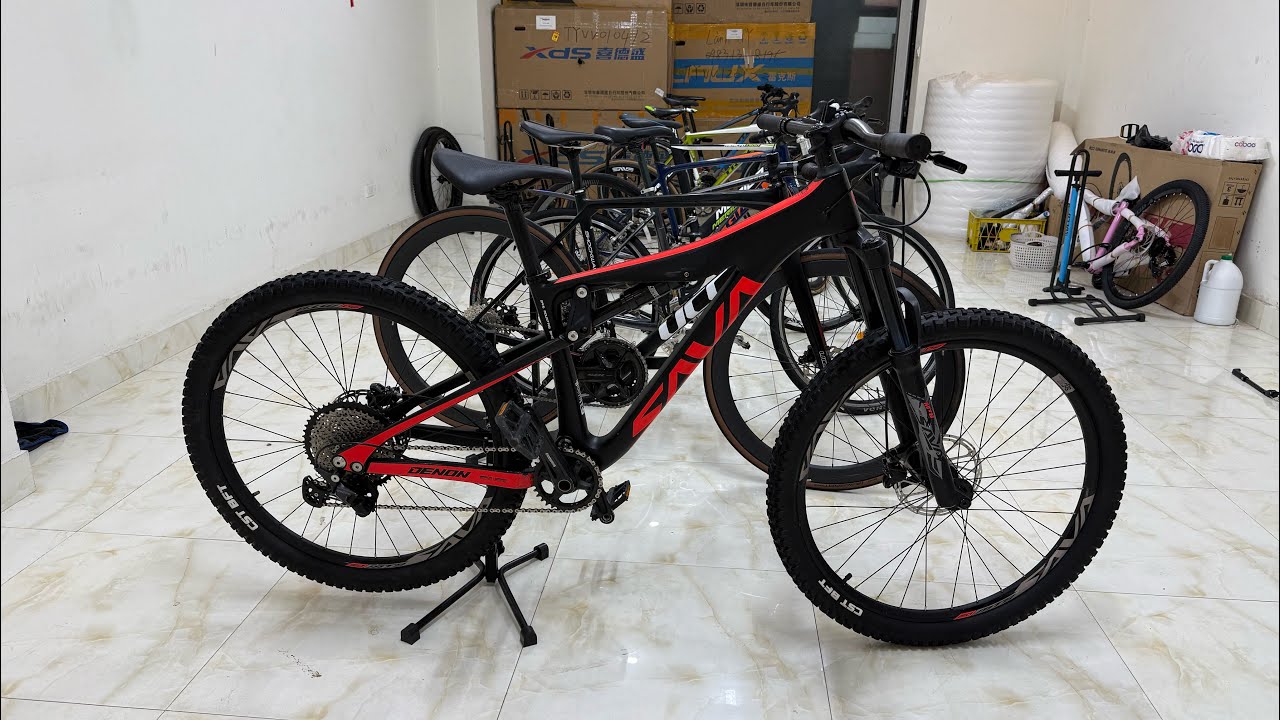 Sava Denon Hiệu Đức khung Carbon Gr Shimano Deore 6100 1x12 Phanh dầu Mt200, Sz M Bánh 27.5 $ 12.5tr