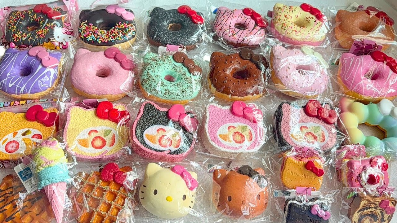 HELLO KITTY SQUISHY COLLECTION 2025 | 🎧 asmr, no talking, soft music, crinkles ✨