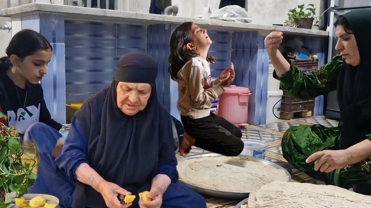 Making local bread, jokes from the sick, and laughter from Zeinab's mother and grandmother 😊❤