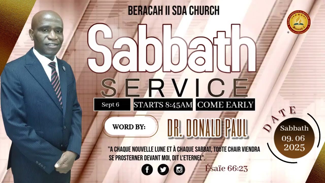 Culte D'Adoration |La Parole, Une Semence| Dr Donald Paul| 09-6-2025