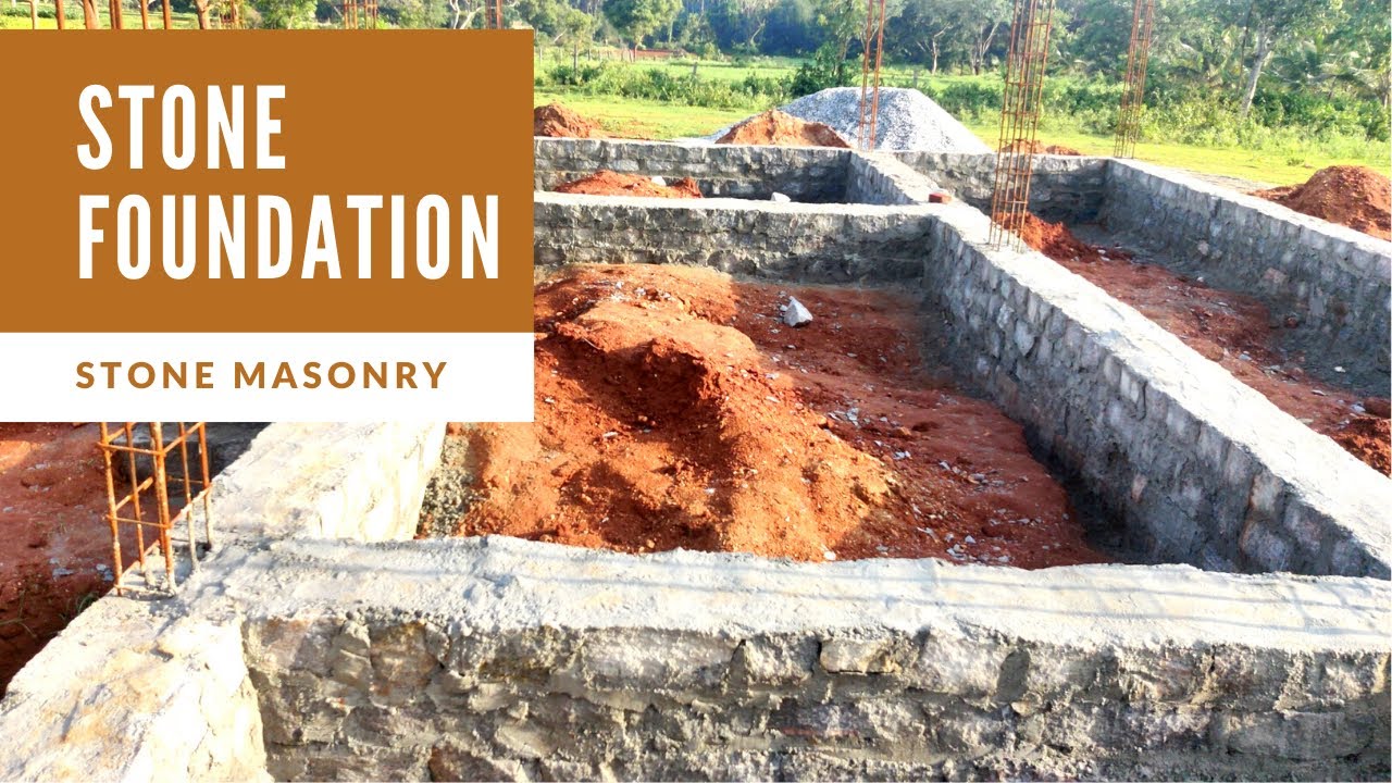 Size Stone masonry foundation | Step by step Indian construction | Technical details-Creative Homes