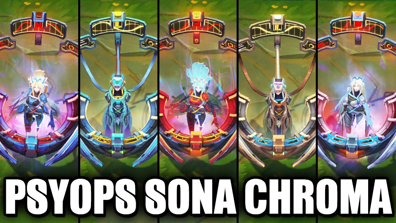 All PsyOps Sona Chroma Skins Spotlight (League of Legends)