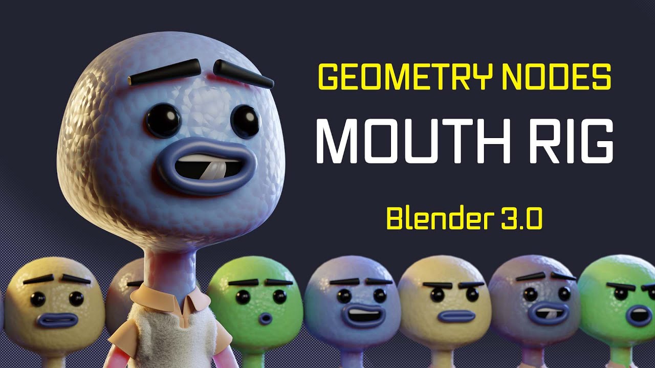 Создание покадровой анимации рта с помощью узлов геометрии (Blender 3.0)