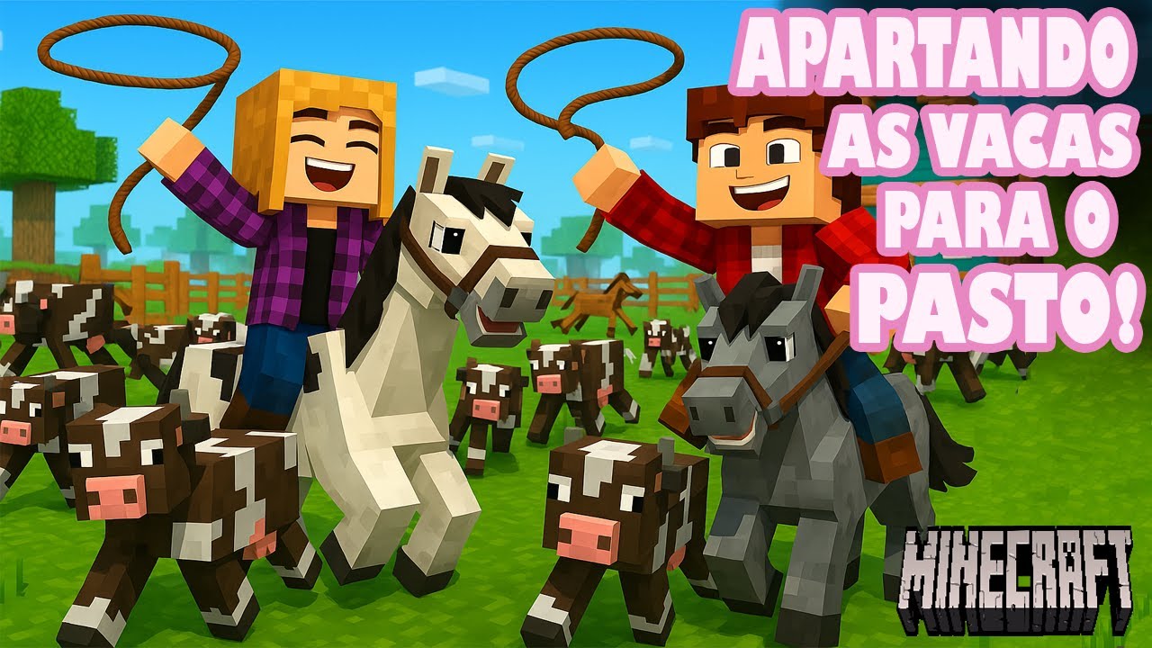 DOIS ATRAPALHADOS LEVANDO O GADO PARA O NOVO PASTO! fazenda ep 83 minecraft @tr3sberto