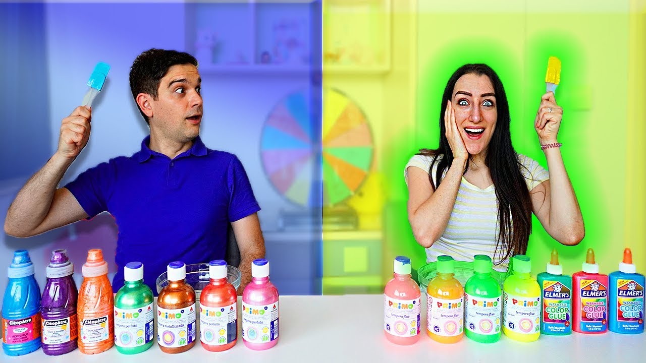 SLIME PERLATO VS FLUO CHALLENGE!!! *SLIME COLORI CHALLENGE*
