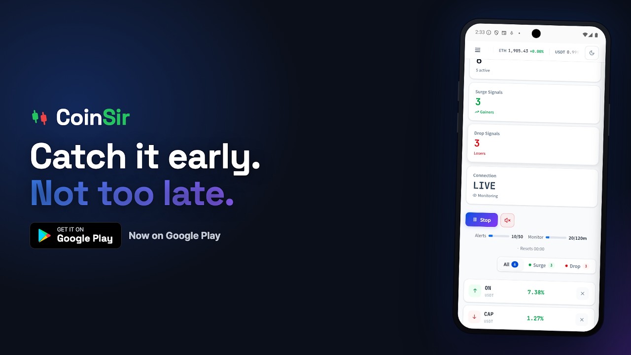 Real Crypto Alerts, Straight to Your Phone &mdash; CoinSir App is Live
