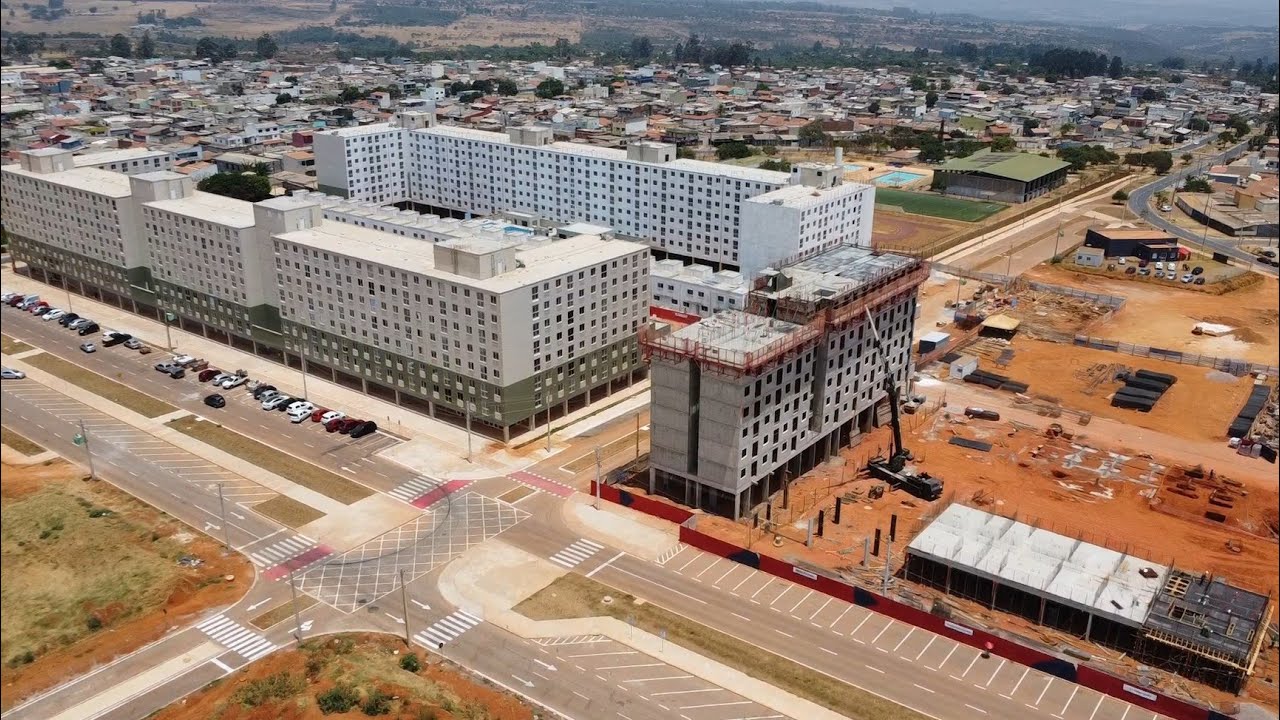 Drone mostra a evolução da obra do Recanto dos Sabiás - Recanto das Emas - Direcional