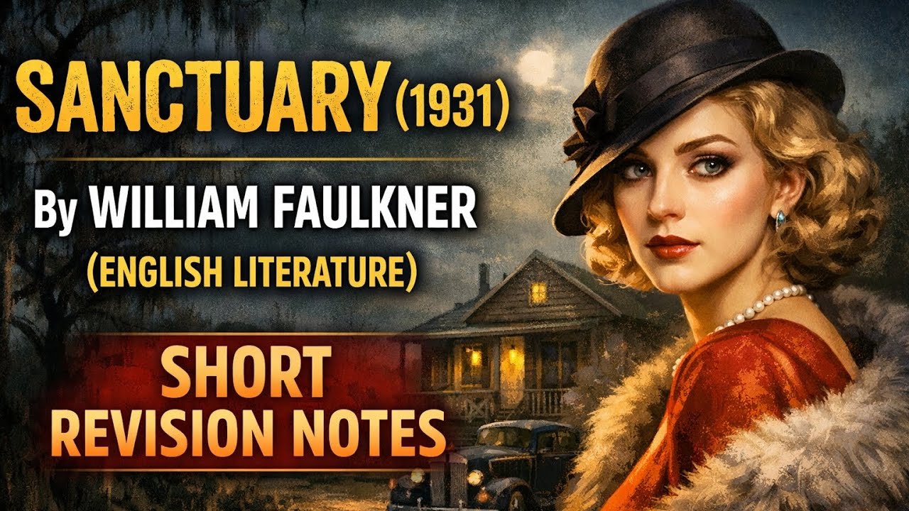 SANCTUARY BY WILLIAM FAULKNER #competitiveexams #english #englishliterature #uppgt#uptgt#university 