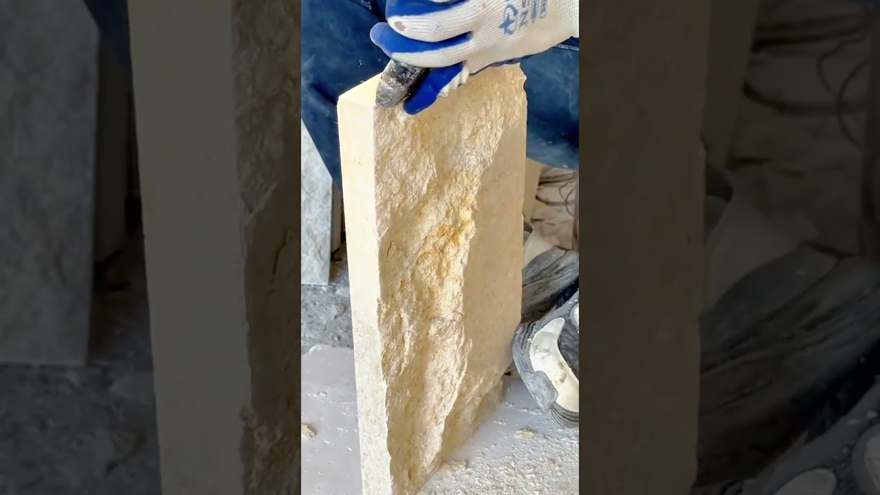 Satisfying Stone Carving Process Reveals Smooth Perfect Edges Slowly