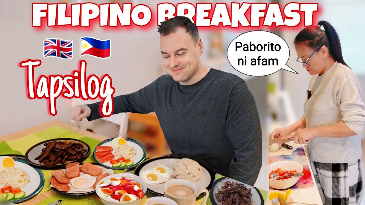 Foreigner eats tapsilog | Filipino Breakfast Almusal | Filipina-British Daily Life in UK | Beef Tapa