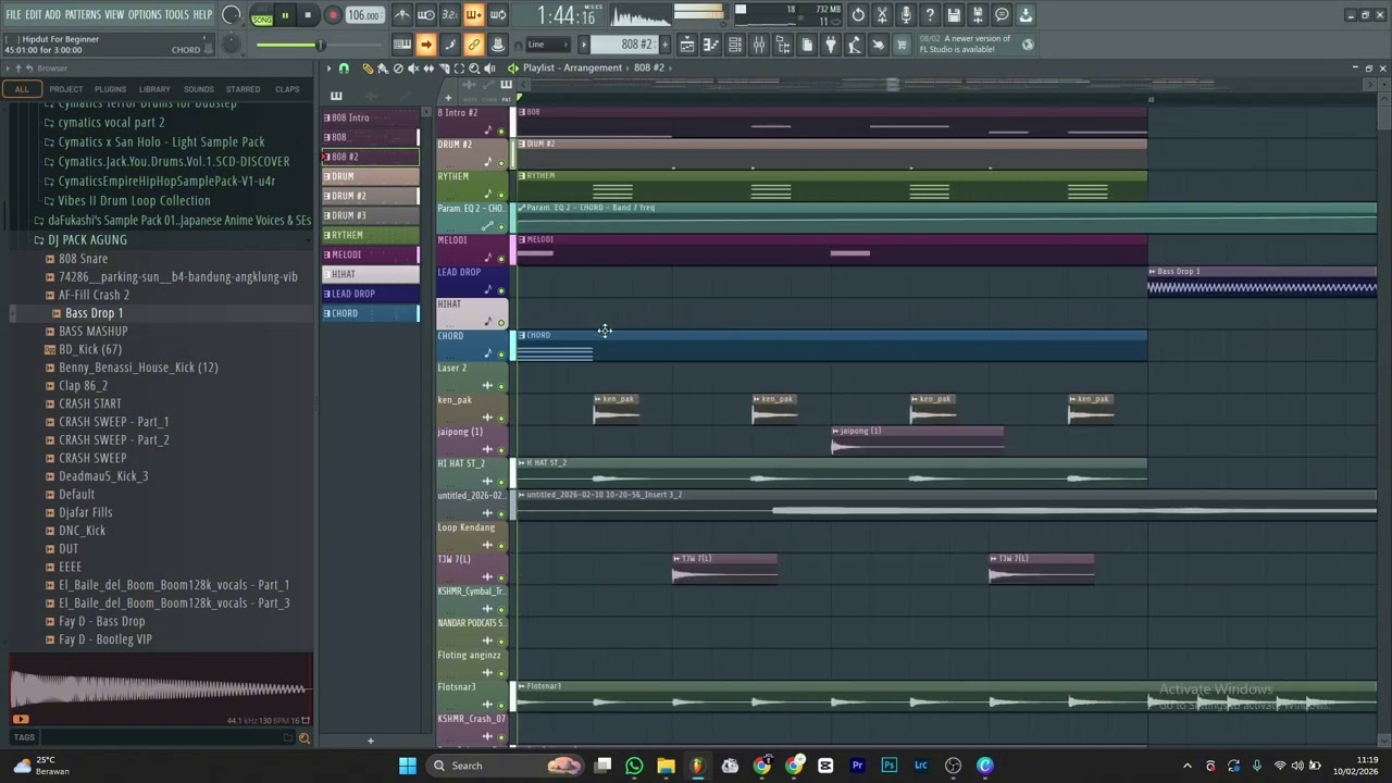 HIPDUT FL STUDIO USING STOCK PLUGIN | FLP IN BIO