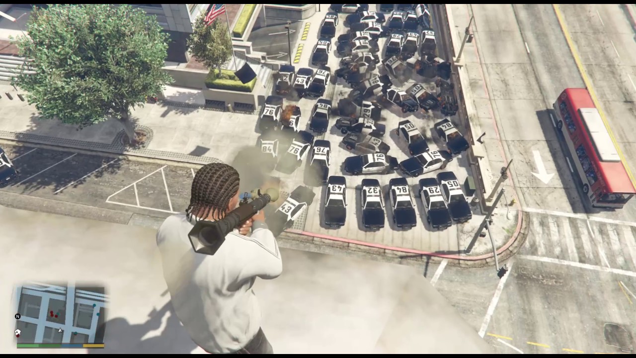 Gta-v big explosion at police station!! (mods)