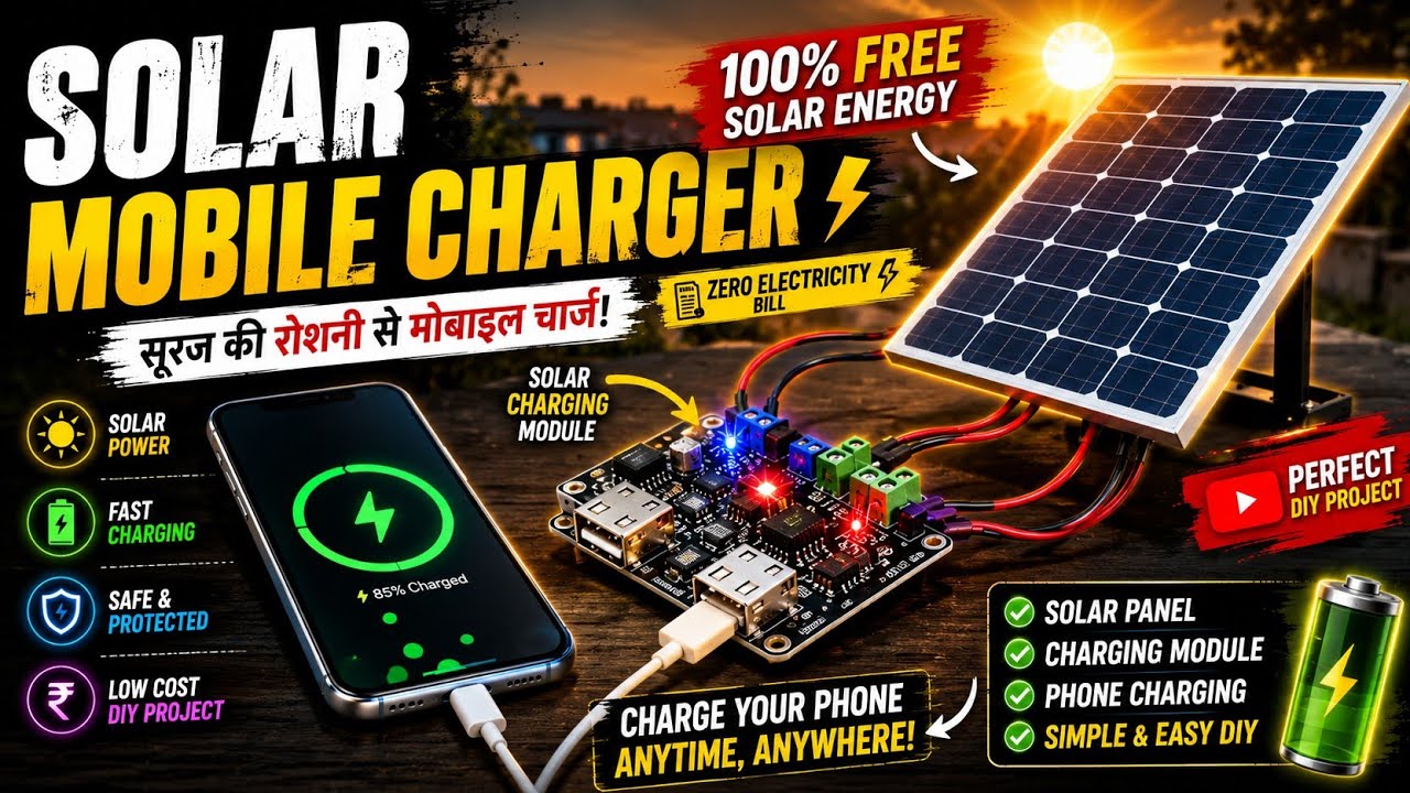 How To Make Solar Powered Mobile Charger | 5v 3A USB Output | Free Energy | POWER GEN