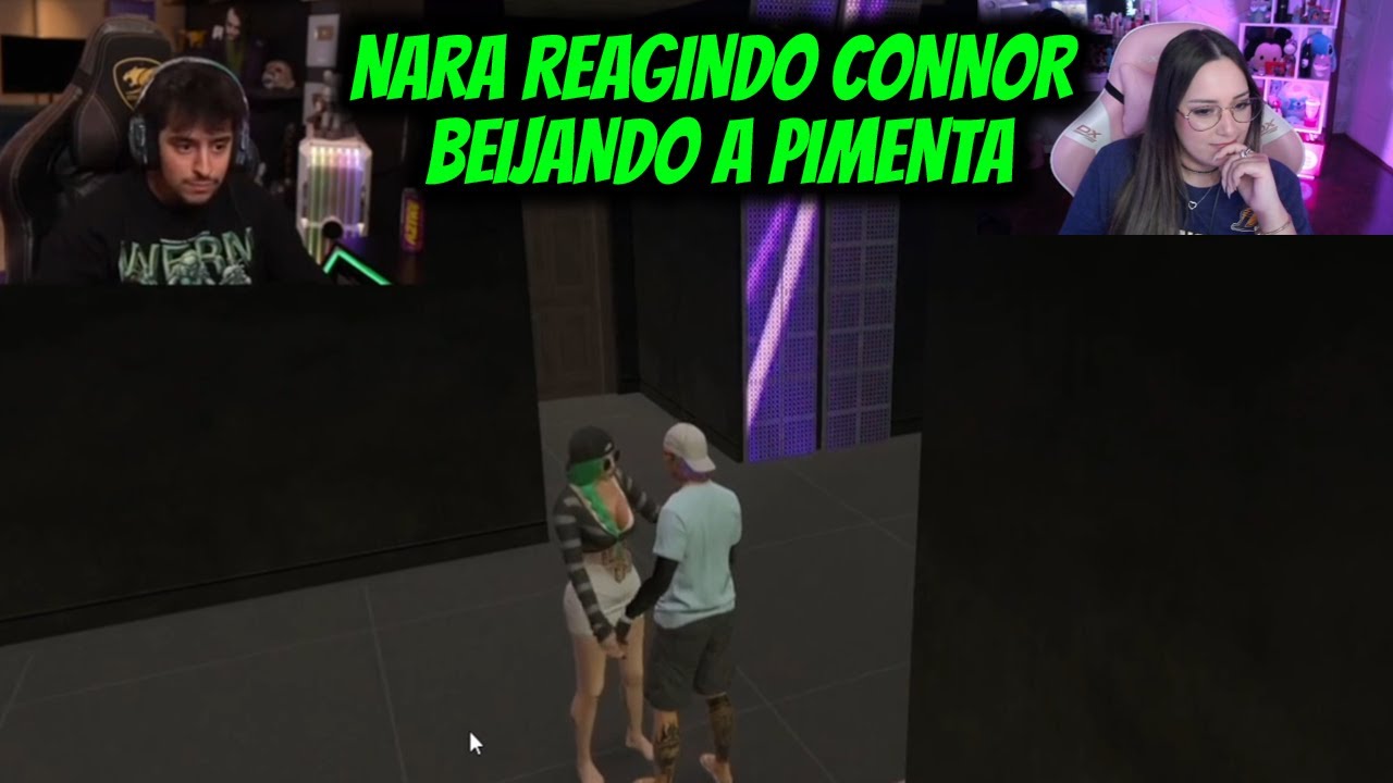 NARA REAGINDO CONNOR  BEIJANDO A PIMENTA