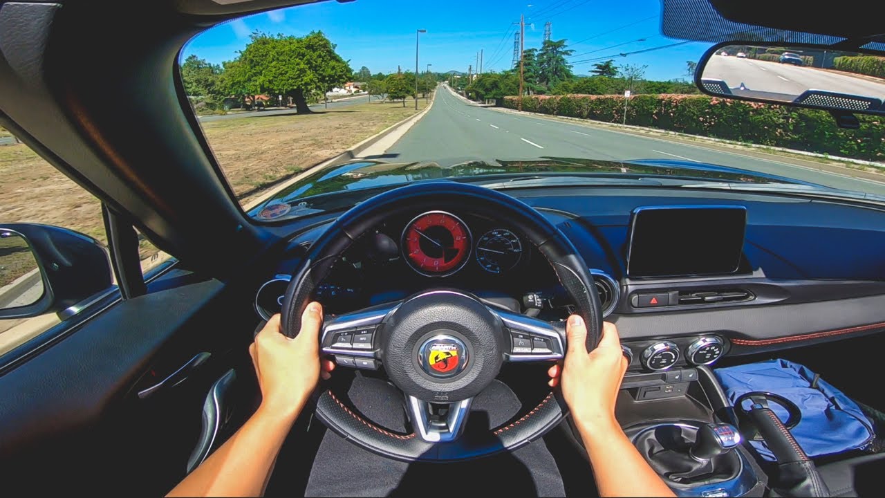 2018 Fiat 124 Spider Abarth (Soft top down) - POV Morning Drive