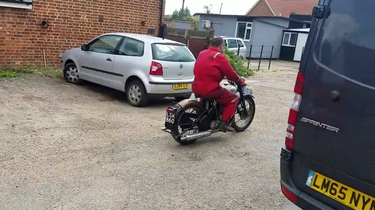 1950 BSA M21 600cc at Andy Tiernans #07477BSA