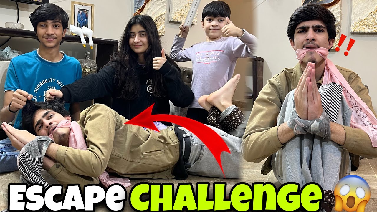 Вызов побега пошёл не по плану 😱 | Связанные руки и ноги | Жизнь с Ахтишамом