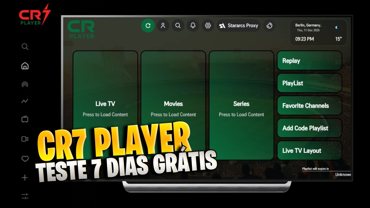 NOVIDADE IPTV 2026 cr7 player TESTE GRÁTIS 7 DIAS
