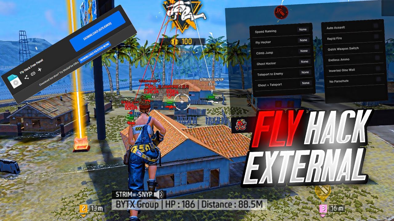 Fly Hack + AimSilent | BYTX Panel - Free Fire Panel OB50