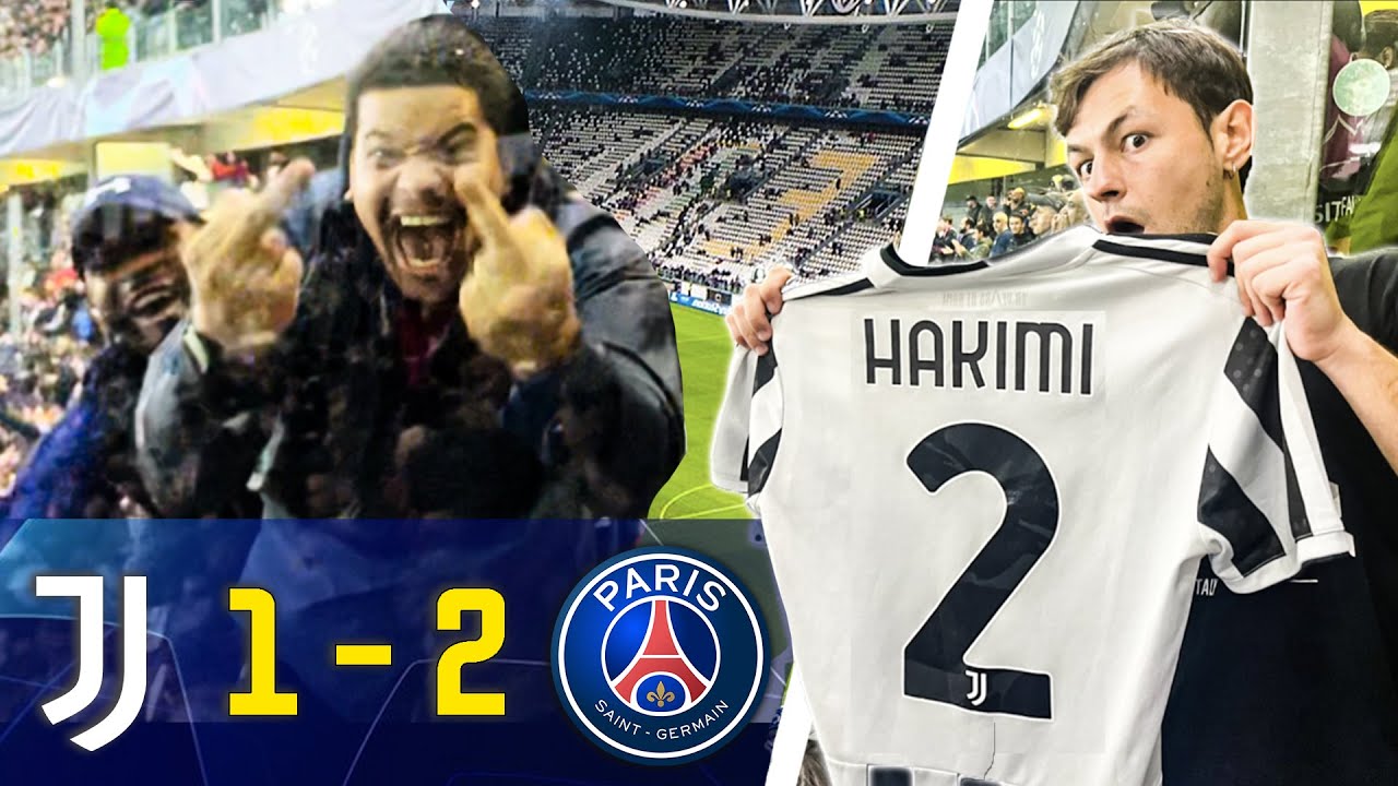 😱 INDOSSO la maglia di HAKIMI durante Juve-Psg all' ALLIANZ STADIUM || *Rissa con Tifosi*