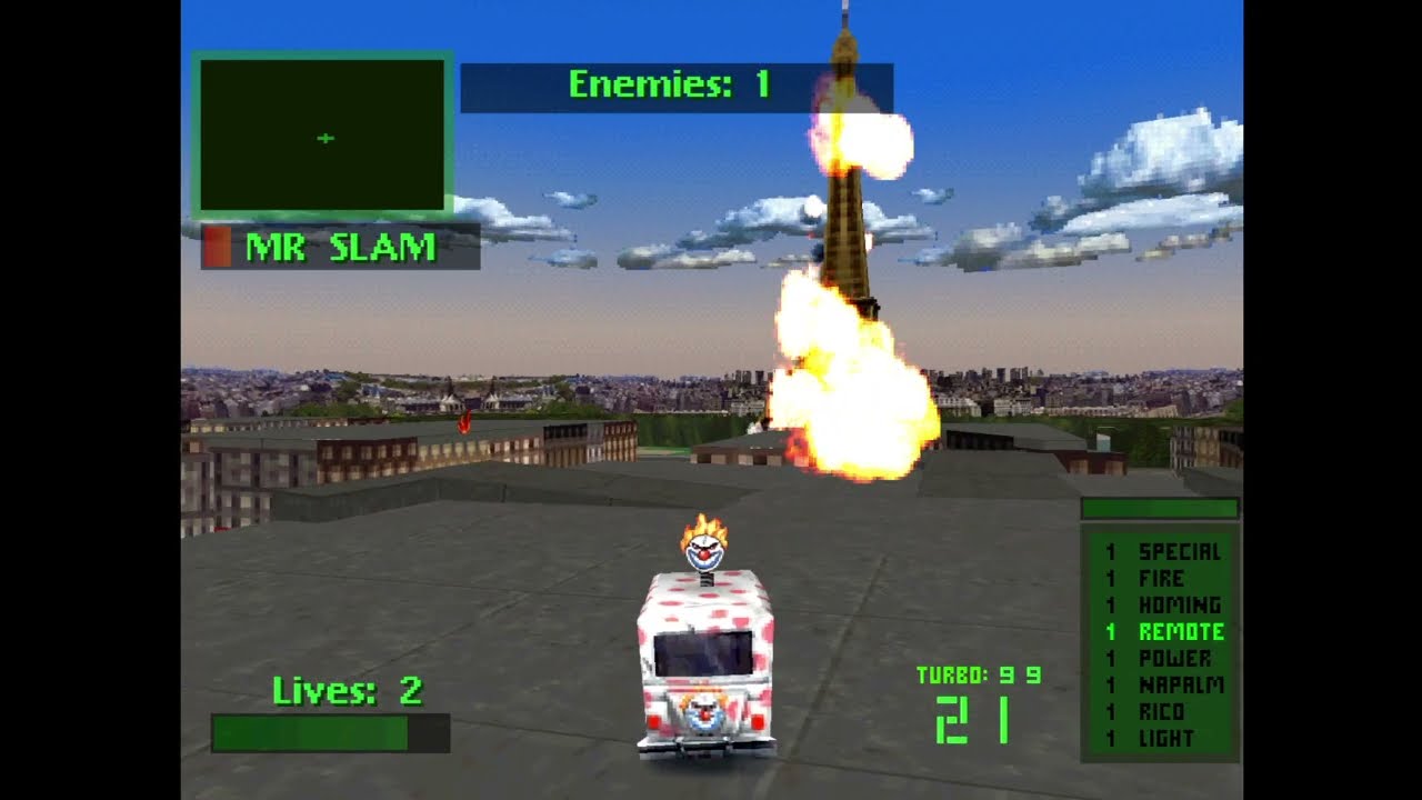 Twisted Metal 2 / Tournament: Sweet Tooth (Infinite Weapons, Homing Napalm)