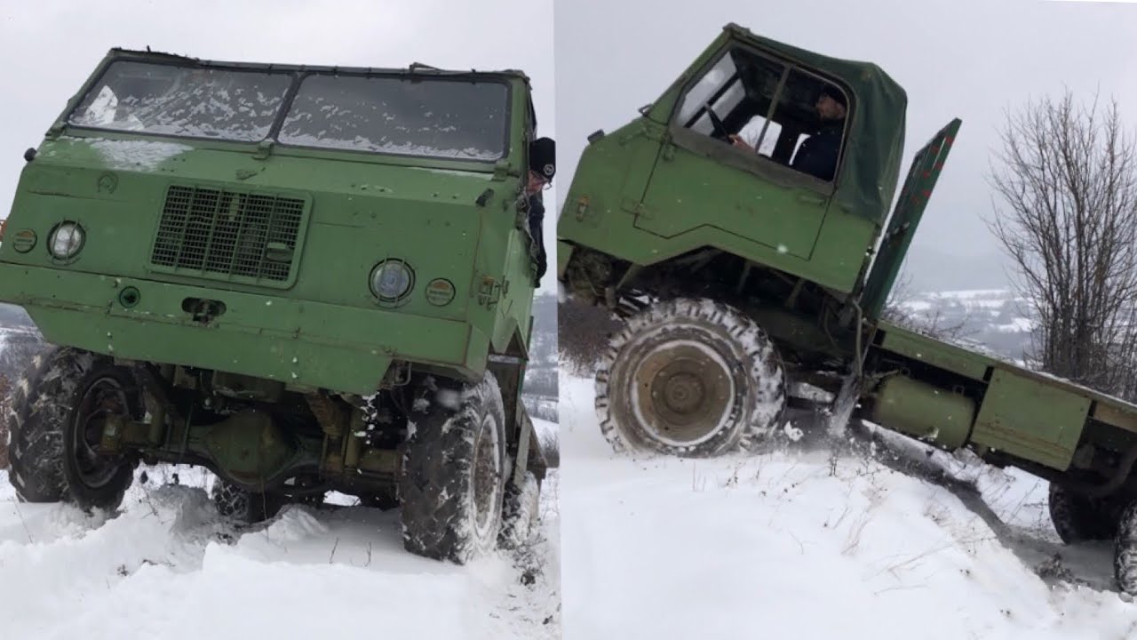 Military Truck Off Road On Snow Tam 110