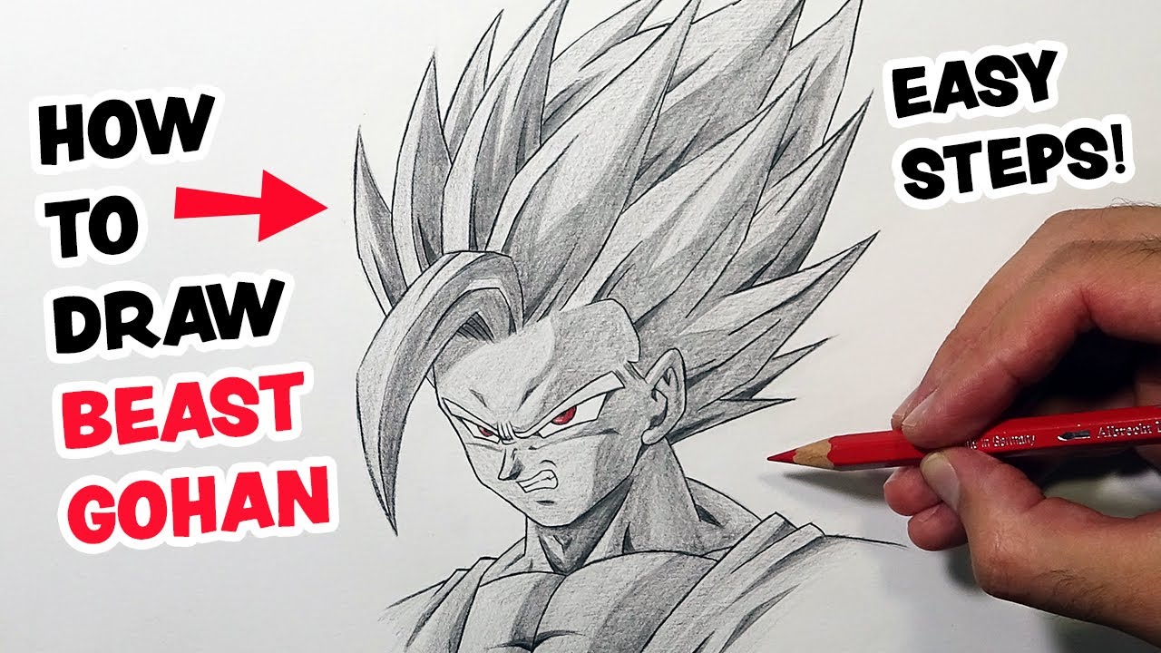 How To Draw BEAST GOHAN For Beginners! - Easy Tutorial!