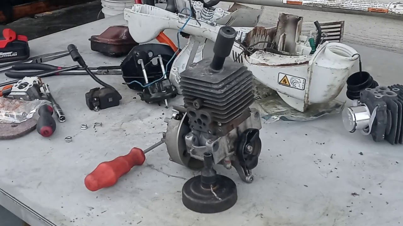 RDMJ.Parte#2.FS56RC STIHL.DESBROZADORA.PONIENDO CILINDRO PISTON ANILLO.