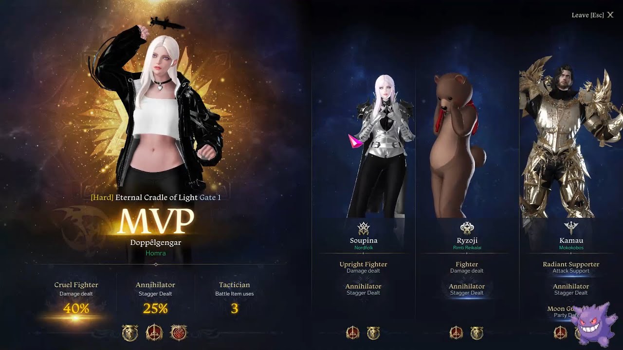 MVP 40% Kayangel Hard Gate 1 Full Moon Souleater 1586 Cruel Fighter