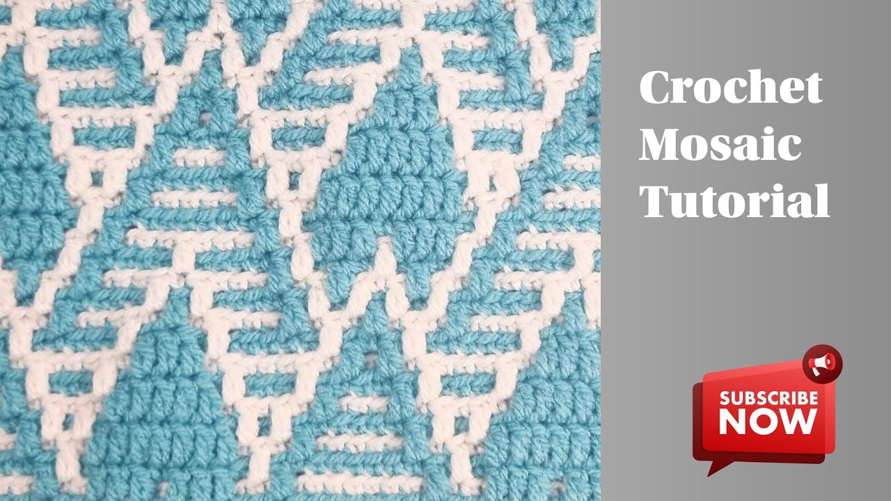  Crochet Mosaic Pattern Tutorial/Tutorial de Patrón de Crochet Mosaico/モザイク編みパターンチュートリアル