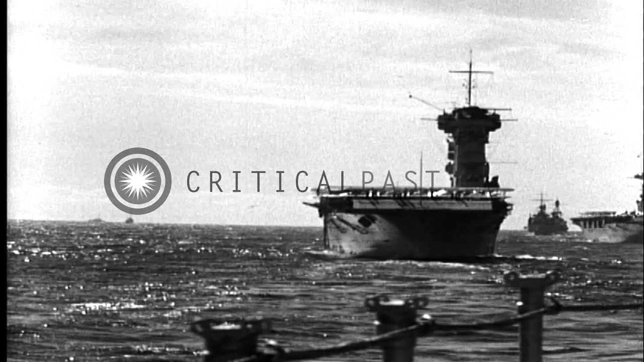 U.S. Navy warships on maneuvers in Pacific Ocean during Fleet Problem XIX in 1938...HD Stock Footage