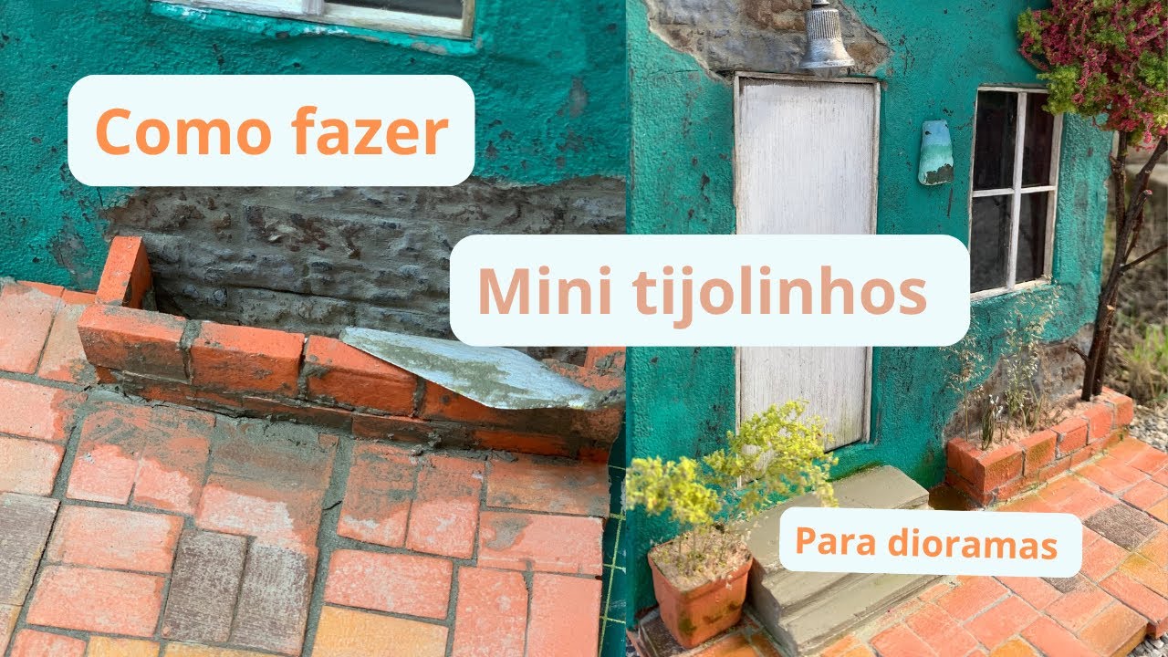 Mini telhado e tijolinhos  para dioramas