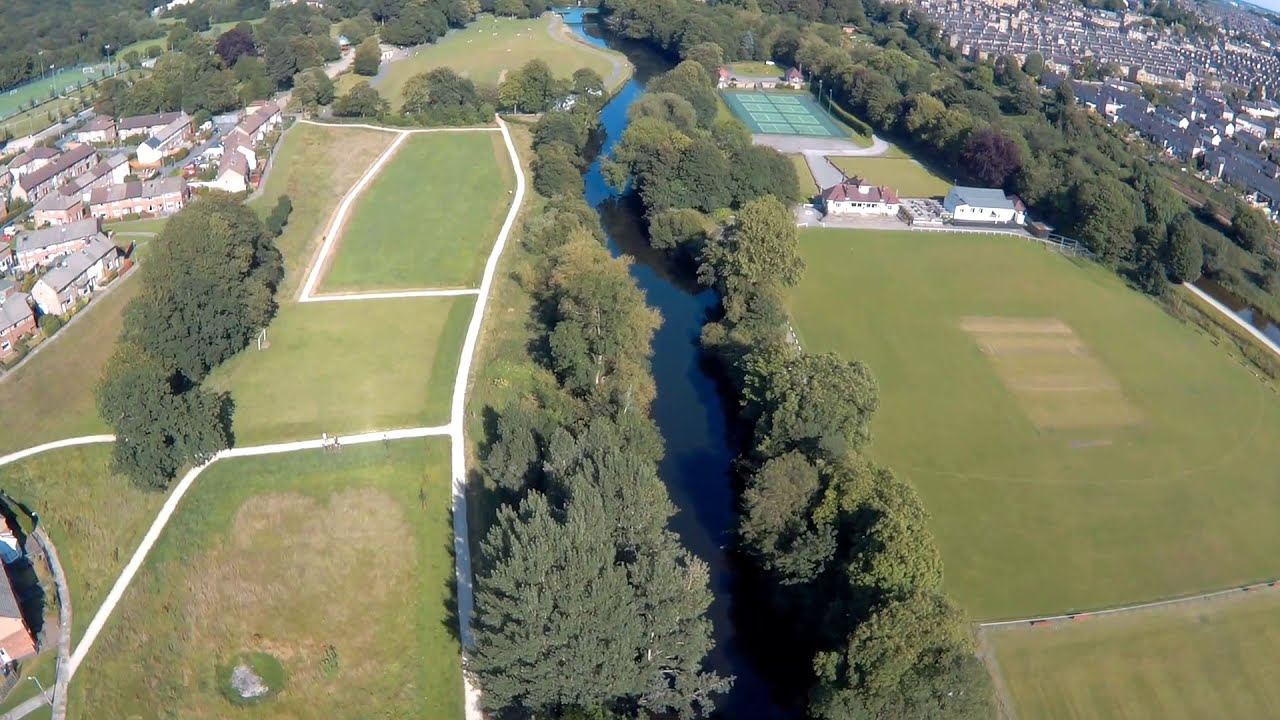 River Aire Drone Cruise Saltaire Roberts Park 2019