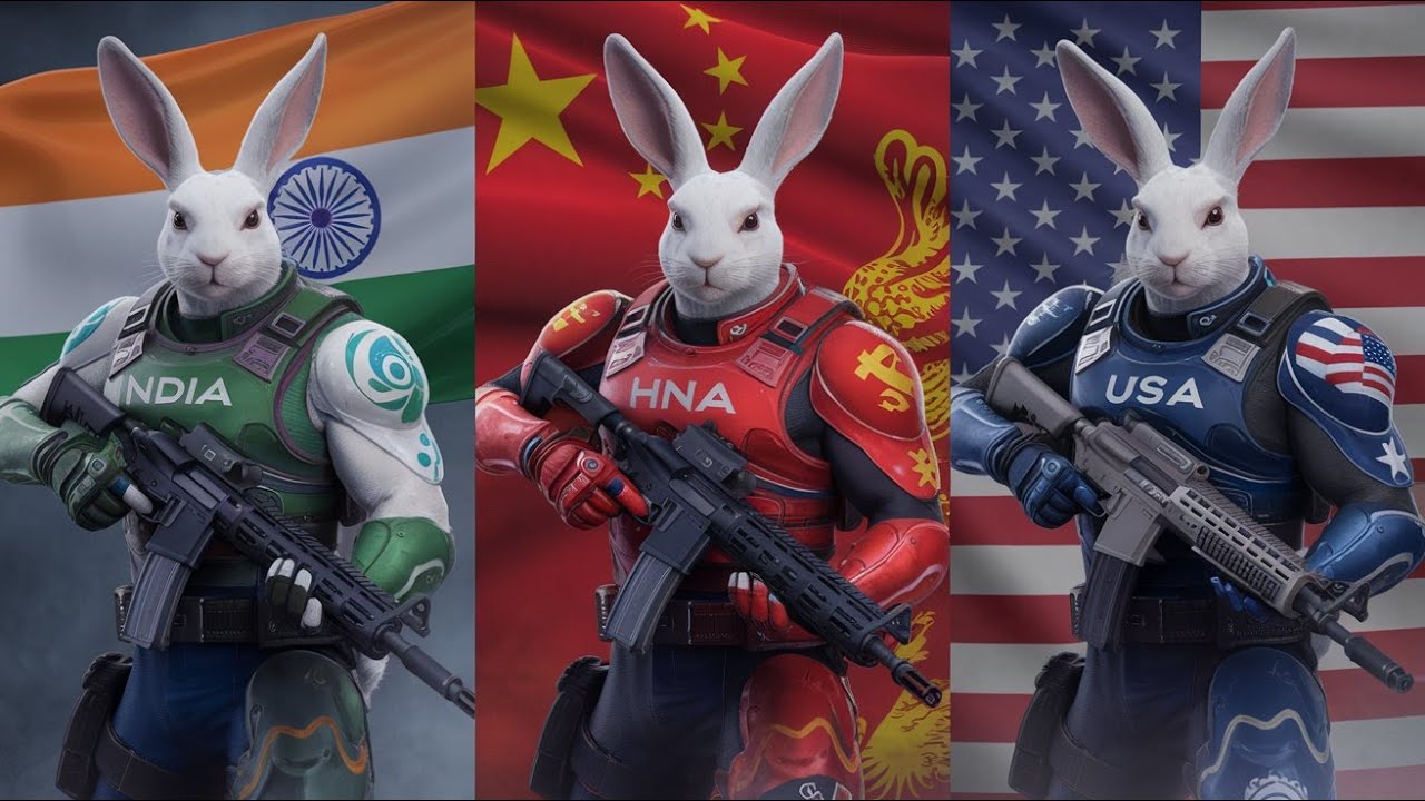 India vs China vs America: Warrior Rabbits Show Military Power Like Never Before. #rabbit #warriors