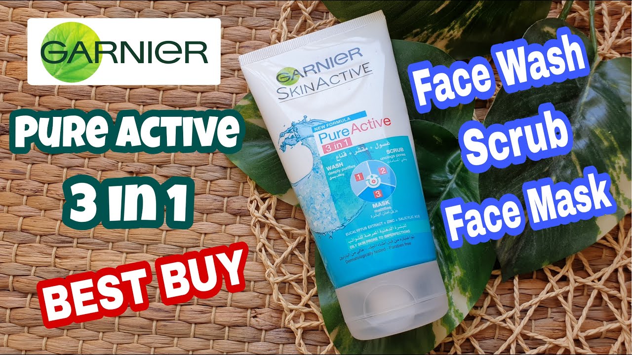 Garnier Pure Active 3 in 1 || Face Wash, Scrub & Mask || Review