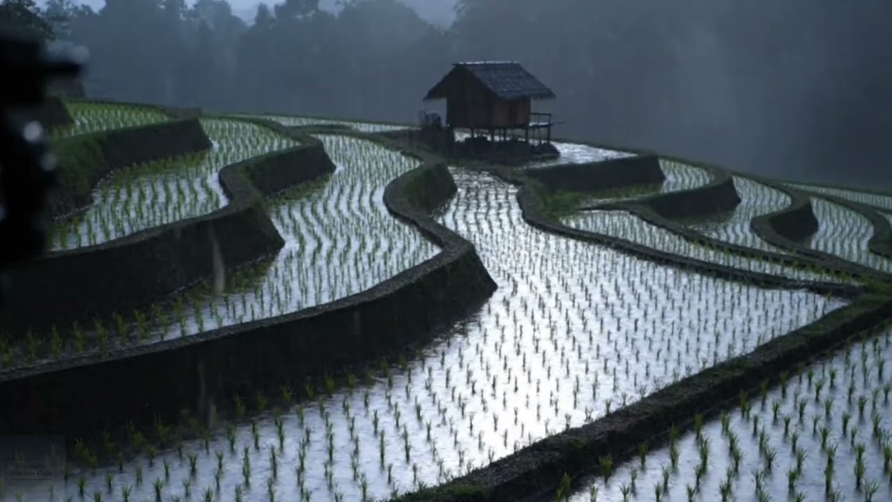 Relaxing Night Rain in Open Landscape for Anxiety Relief
