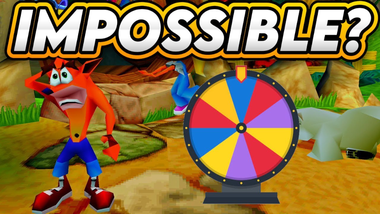 Crash 3 105% but every 10 deaths, I spin the wheel