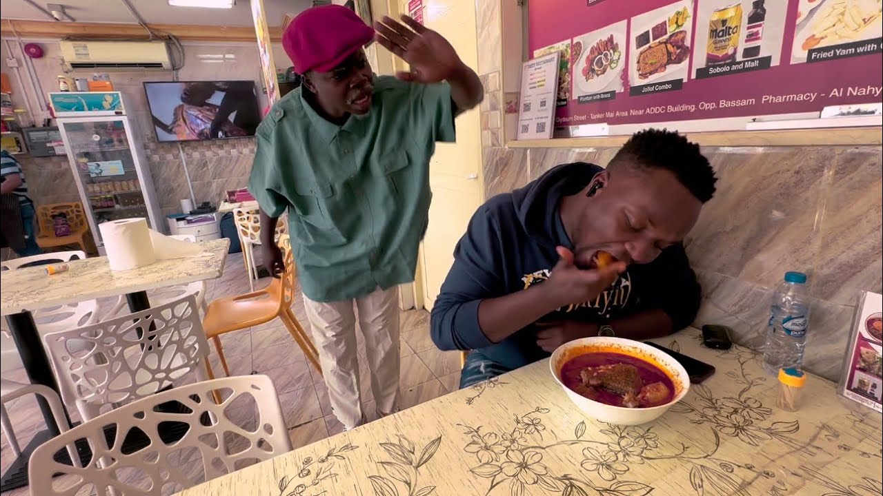 He couldn’t even swallow the food 😂😂😂