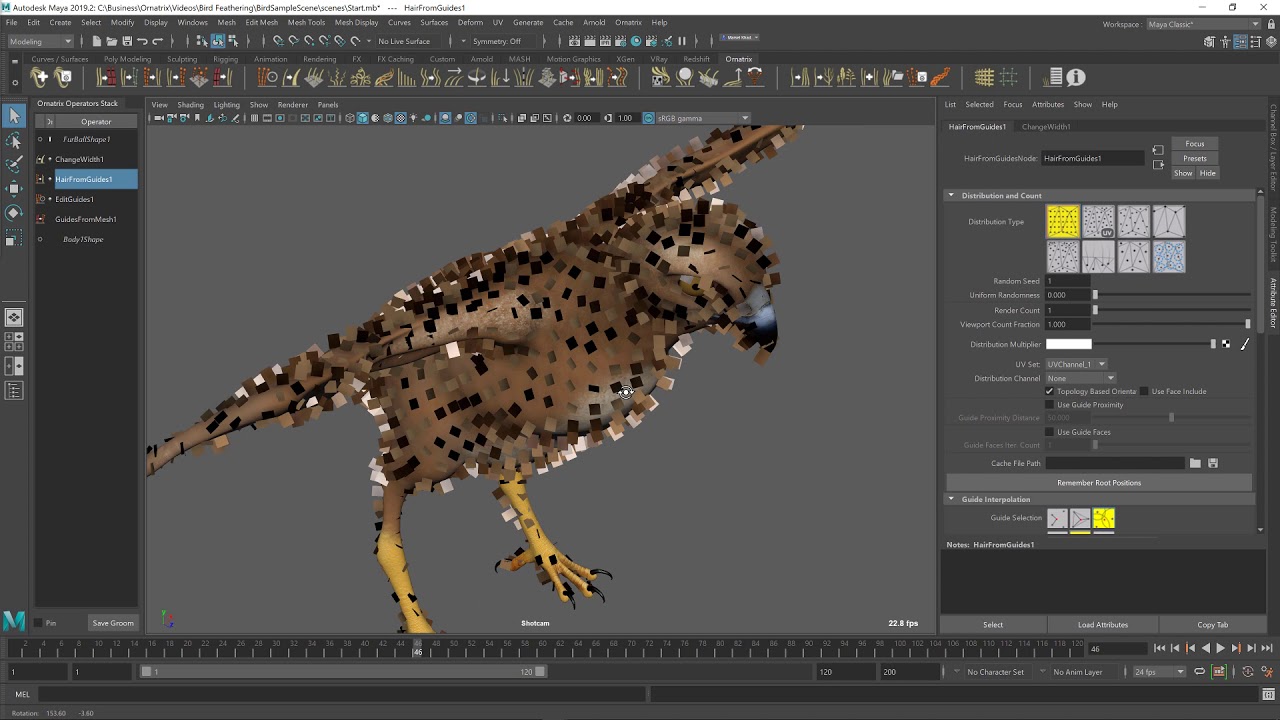 Ornatrix Maya: Tuning UV Root Placement
