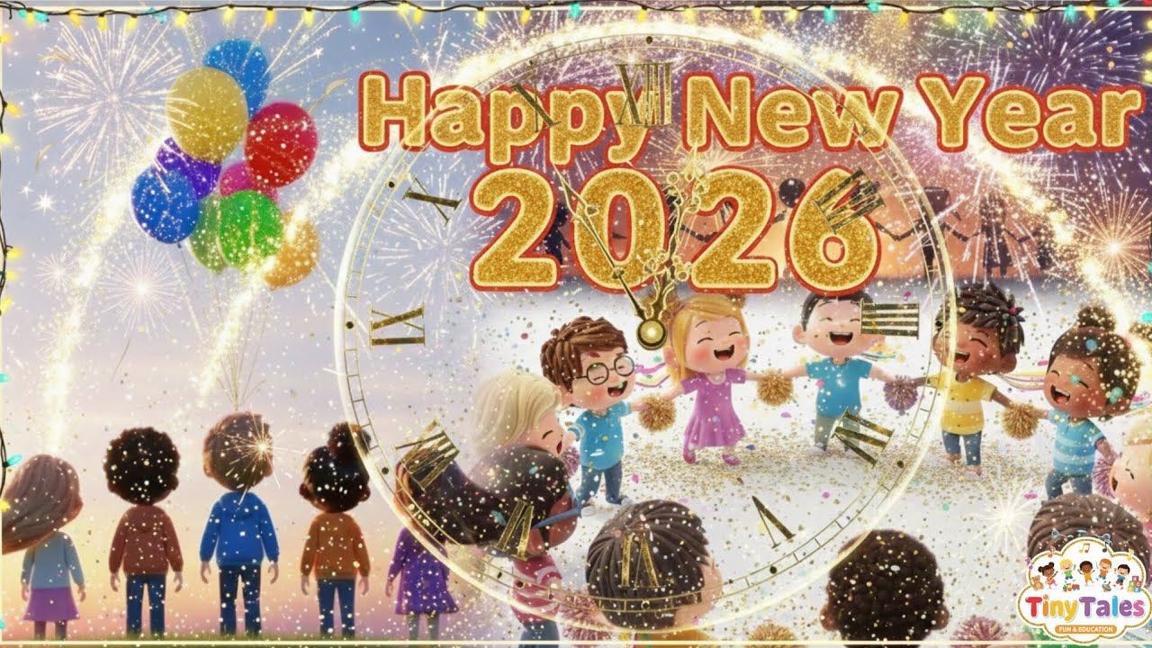 Happy New Year Song for Kids 2026 | Countdown Dance | TinyTales Kids animation