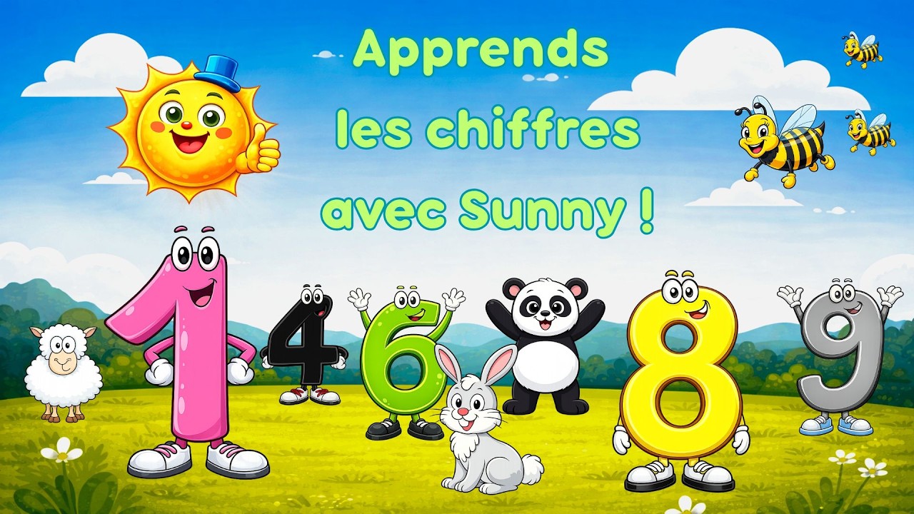 Les Chiffres de 0 à 9 pour Enfants - Apprendre à compter avec Sunny 4K