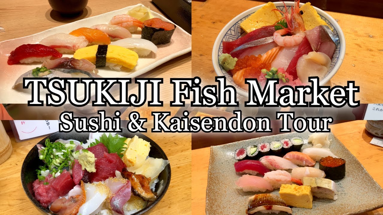 Sushi and Kaisendon Tour at Tsukiji Fish Market! 8 great Sushi Restaurants [Japan Travel Guide]