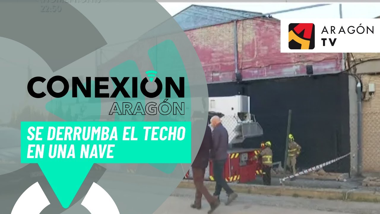 Se derrumba el techo en una nave industrial en Zaragoza.
