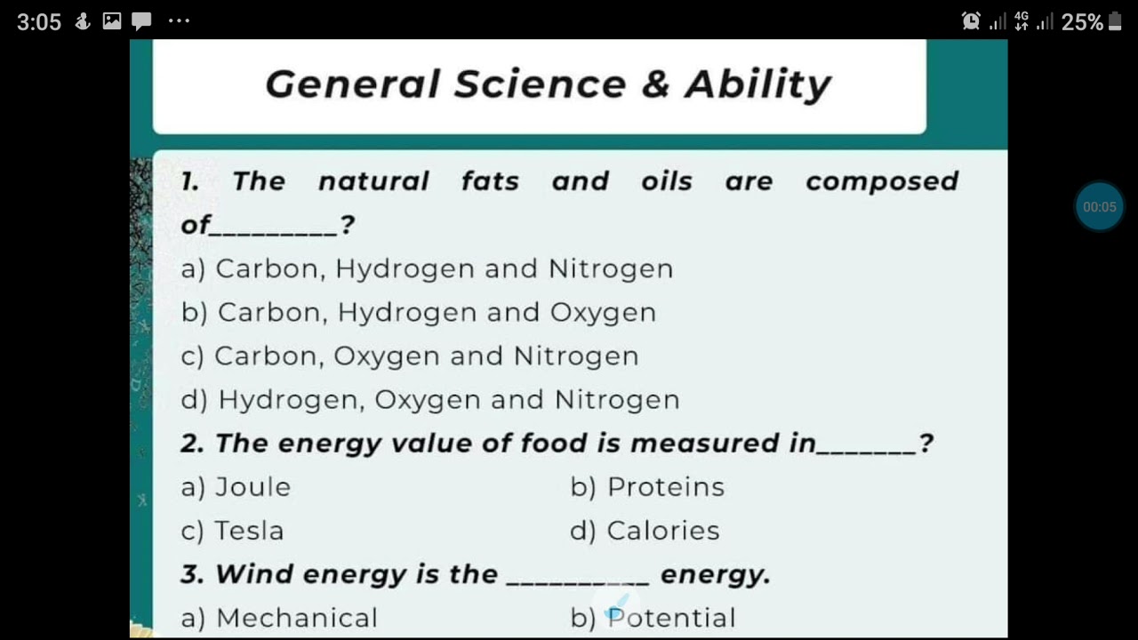 General science and ability mcqs for NTS test pst and ct