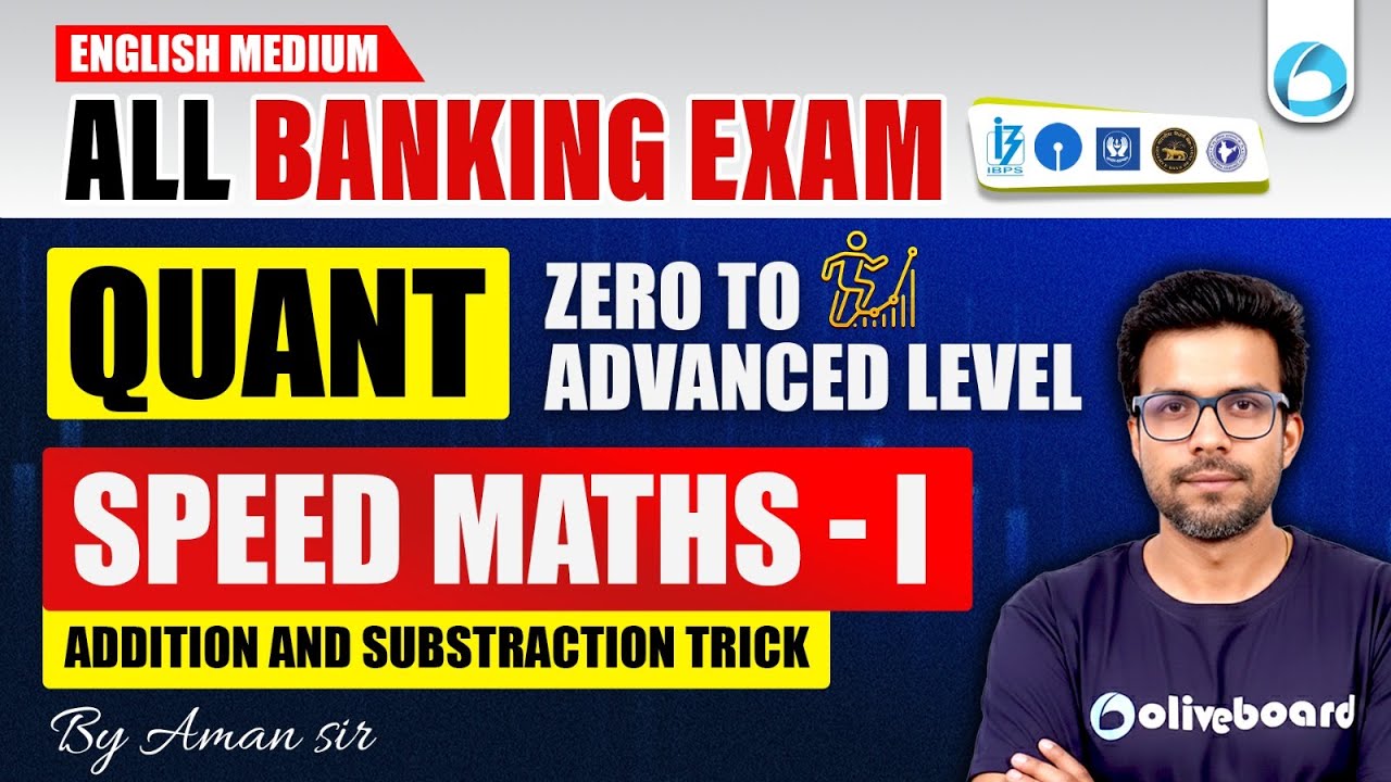 Addition and Subtraction Trick | Speed Maths 1 | Quant for Bank Exams in English | Zero to Advance