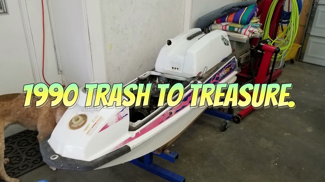 From trash to treasure. A 1990 Kawasaki 550 SX jet ski.