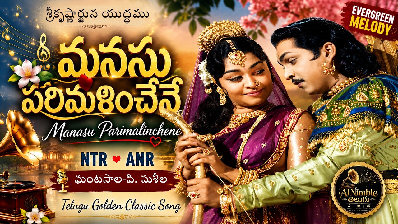 మనసు పరిమళించెనే | Sri Krishnarjuna Yuddham | NTR & ANR | Ghantasala | Telugu Evergreen Songs