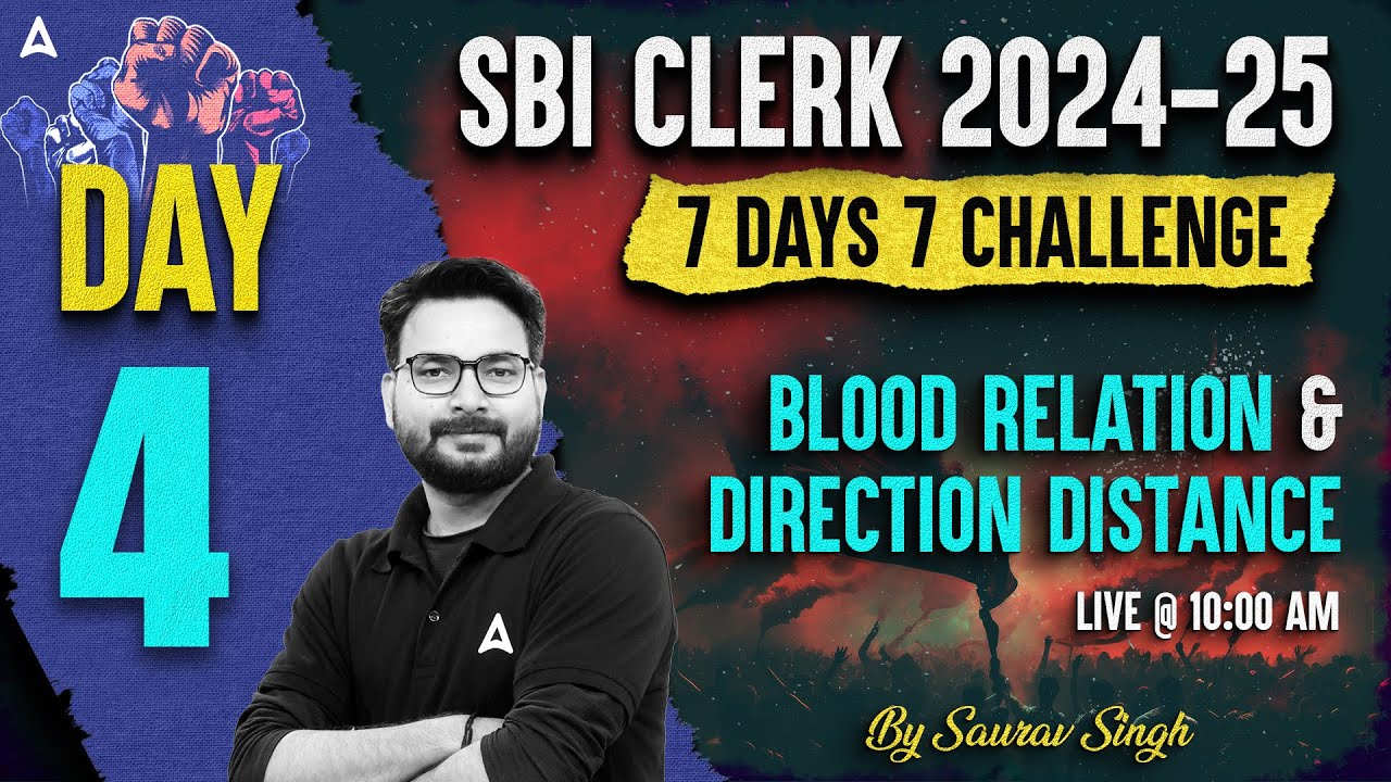 SBI Clerk Reasoning 2024-25 | SBI Clerk Reasoning Blood Relation & Direction Distance By Saurav Sir