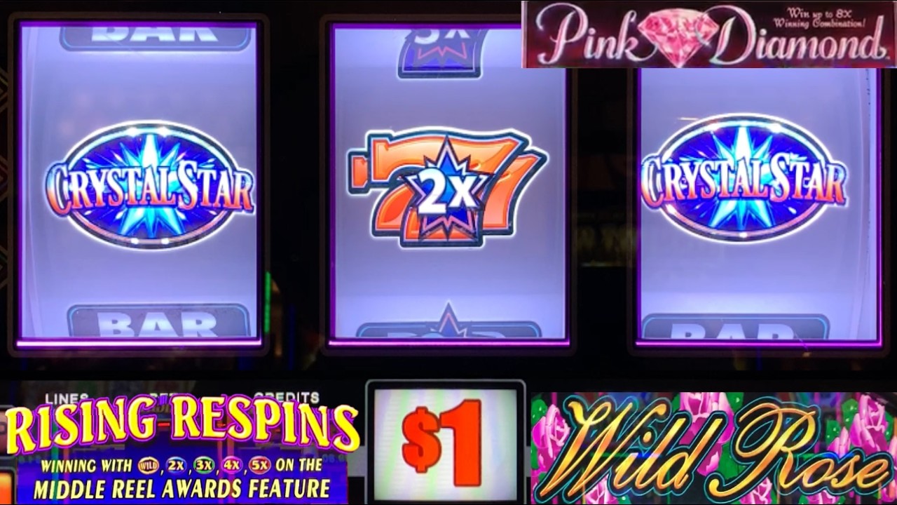 OLD SCHOOL WILD ROSE 3 Reel slot! Pink Diamond Rising Respins + Crystal Star slots!