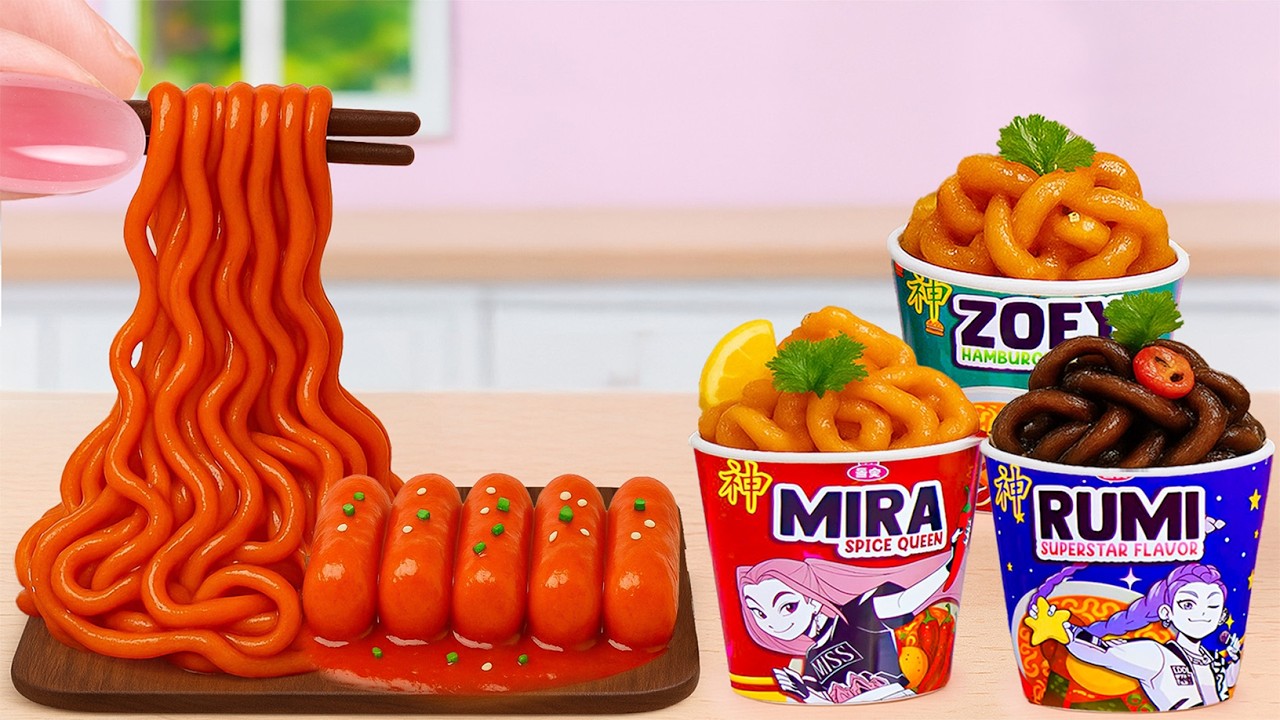 Bisa Gak Ya Bikin Ramen K-Pop Demon Hunters Seukuran Jempol! 👍